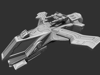Spaceship-Gladiator spacecraft with gun 3D print model
