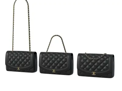 Vintage Medium Diana Flap Bag 3D Model Pack