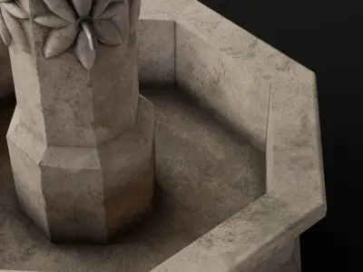 Fountain stone Low-poly 3D model
