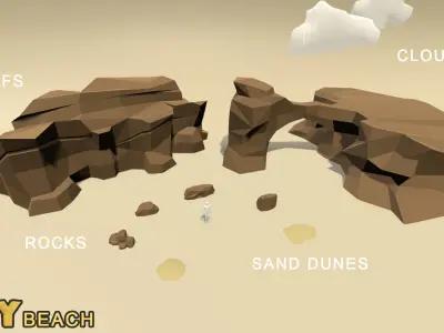 POLY Beach Low-poly 3D model