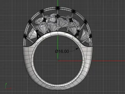 Diamonds in a Cage Ring Anello Gabbia  3D print model