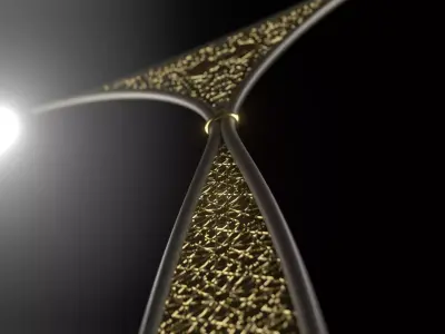 Street Light Modern - Modern Saudi Street Light 3D model