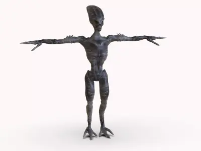 Grey Alien Low-poly 3D model purchase