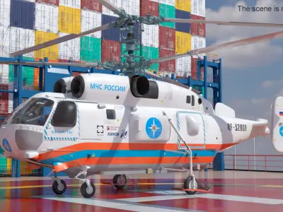  Kamov KA32 Russia EMERCOM Helicopter Simplified Interior 