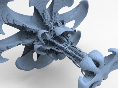 Alien Spine vertebrae stone 8  3D model