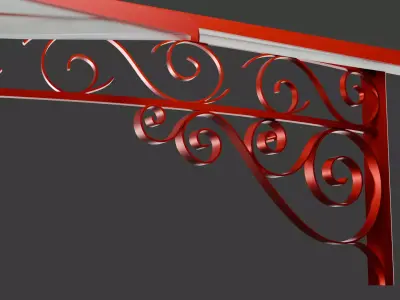  Stylish Front Door Awning  001 3D model 3D model