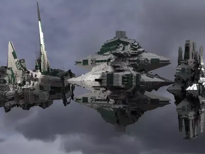 District 10 Mothership Tower 3 colossal designs  3D model