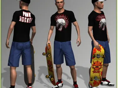  White Skater 11414 tris 