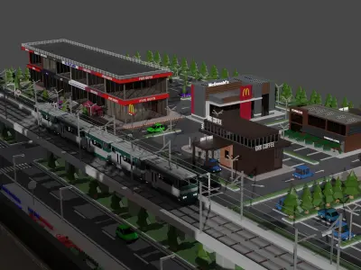 Low Poly City 3D Free low-poly 3D model