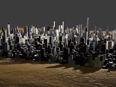 NeoBlock Skyline Grid Low-poly 3D model