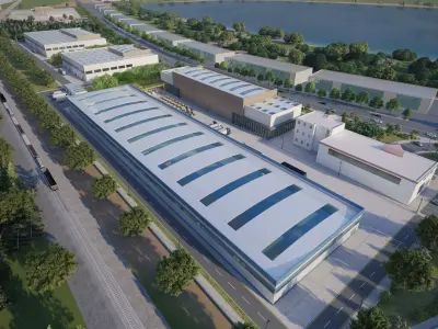 factories and buildings 3D model