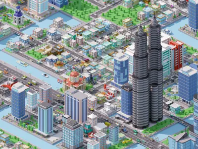 City 2 Low-poly 3D model