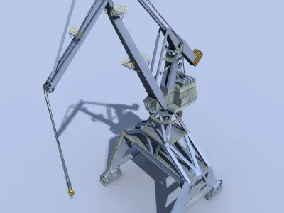 Crane Gray for shipyard cargo terminal or port 3D model