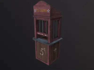 circus ticket stall 3D Model Low-poly 3D model