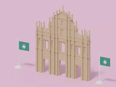 Ruins of Saint Paul Macau 3D model