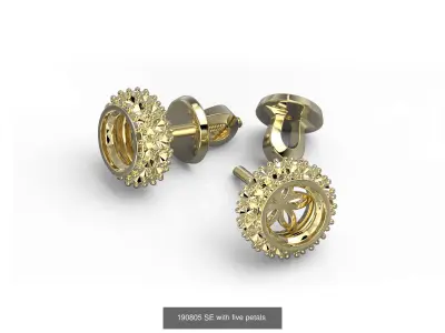 The collection of 15 stud earrings  3D Model Pack