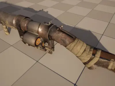 Handmade Shotgun Low-poly 3D model purchase