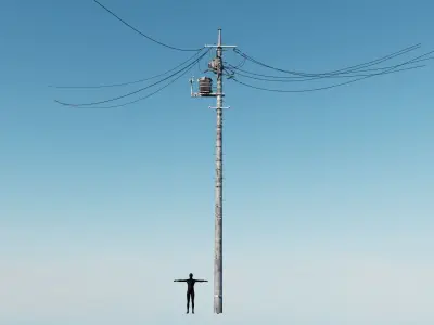Japan Electric Pole 3D model