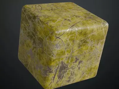 Dirty Painted Yellow Metal Surface PBR Seamless Texture