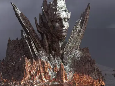 Ancient Sci-Fi mountain 3  3D model