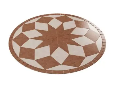Mahogany And Beige Floor Pattern 3D model