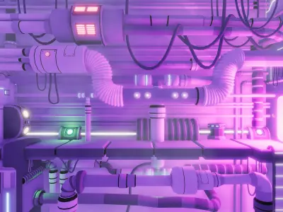 Scifi Station Vol 2 - Stylized Low Poly 3D Art Asset Pack Low-poly 3D model