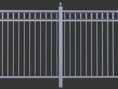 Fence Railings Low-poly 3D model