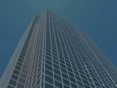 3d Buildng skyscraper in sky 3D model