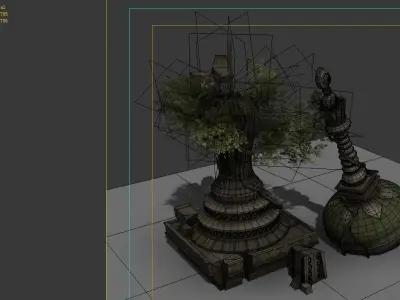 Kashayana Buddhist Forest Broken Water Pagoda 1 3D model
