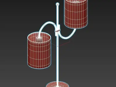 CHICANE table lamp in gold with lampshade 3D model