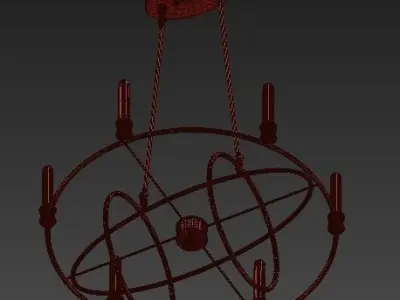 satin gold bel air lighting chandeliers 3D model