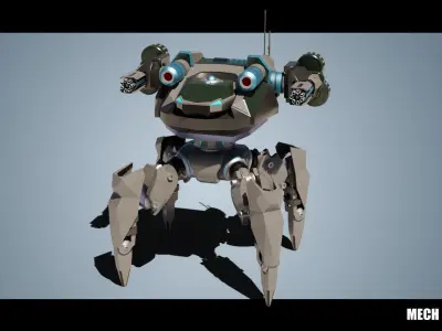 MECH 01-04 Low-poly 3D model