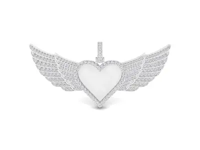Heart dog tag hip-hop pendant 3D print model
