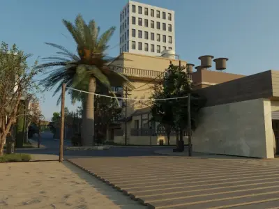 Small Town located Somewhere in the middle of Nowhere Low-poly 3D model