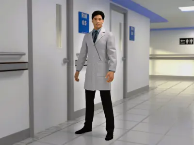 Doctor Rigged Low-poly 3D model