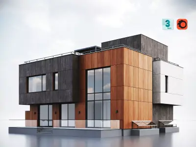 Modern Residential Building 015 3D model