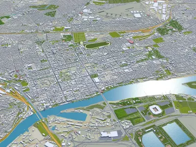 Rostov on Don Russia 60km Low-poly 3D model