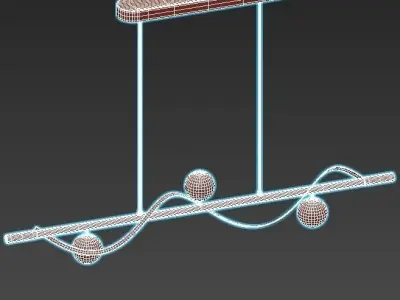 Alora-Suspension-Chandelier gold pendant light 3D model