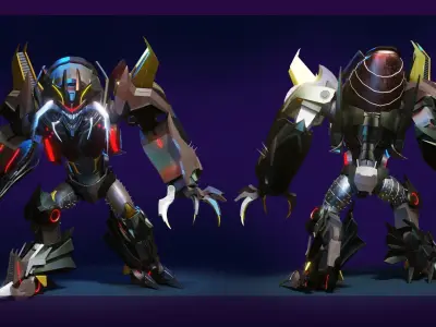 Insecticon Transformers Prime Character Rig Low-poly 3D model
