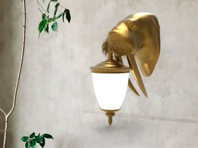 Walrus Head Wall Lamp 3D print model