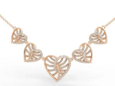 Elegant Five Hearts Pendant 3D print model