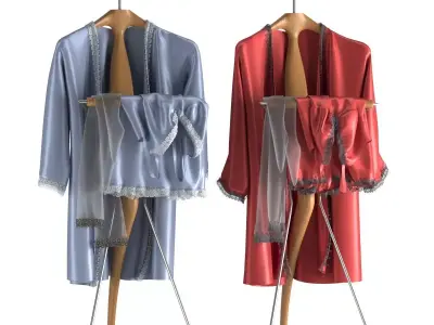 Valet stand Porada Sir-Bis 2 with peignoir and stockings 3D model