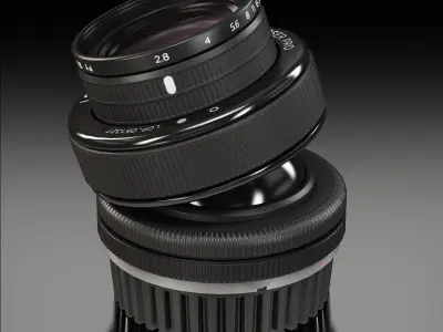 Lensbaby Composer Pro Edge 80 Optic lens Low-poly 3D model