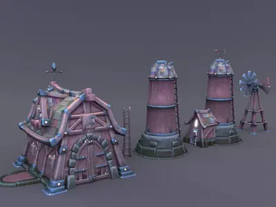 Barn 3D model Low-poly 3D model