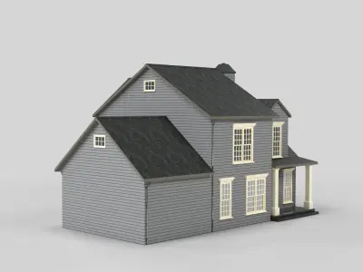 British House Design 14T2  Low-poly 3D model
