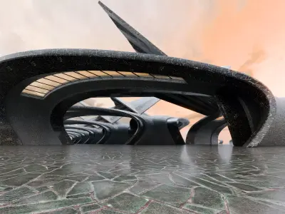 Parametric Architectural Passage- Architectural Background- V2U5 Low-poly 3D model