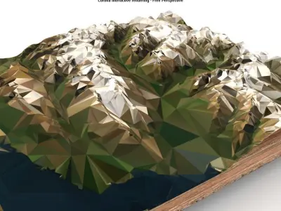Mountain landscape Low-poly 3D model