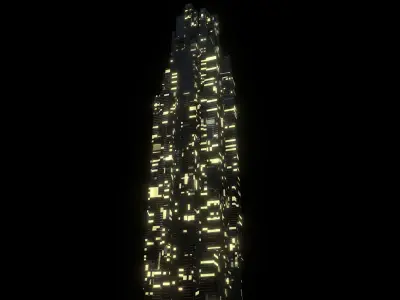 Sci fi Skyscrapers 1 3D model