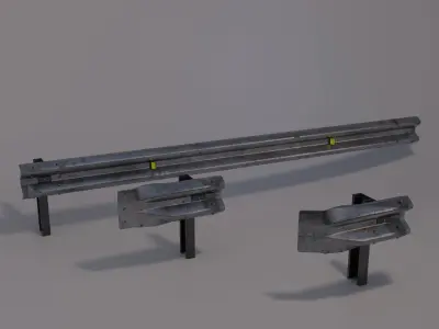 Guard rail Low-poly 3D model
