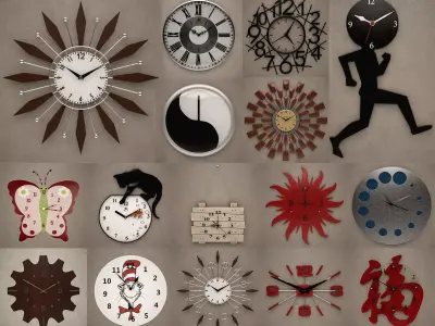 Wall Clocks 3D Model Pack